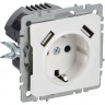 Розетка IEK BRITE BR-R14-16-U21-D21-K91